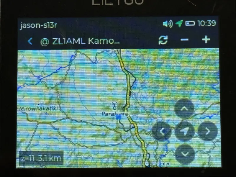 Map view showing a repeater node.