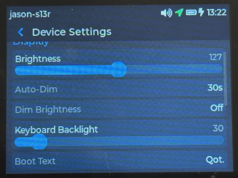 Display settings