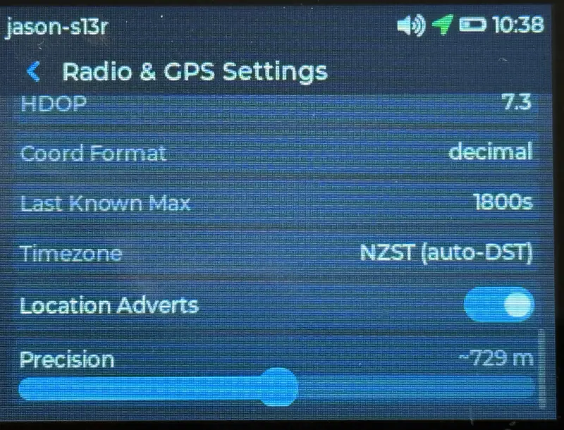 GPS settings
